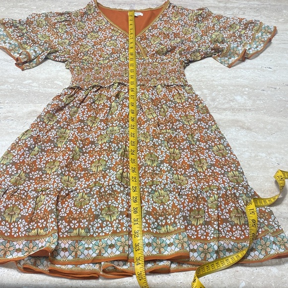 Max Studio NWOT orange and green dress,no flaws, measurements in photos - Picture 8 of 12